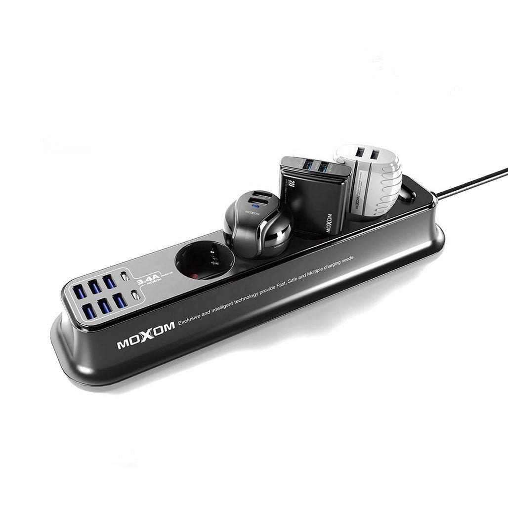 Moxom MX-ST05 Power Strip with 4 Outlets and 8 USB Ports