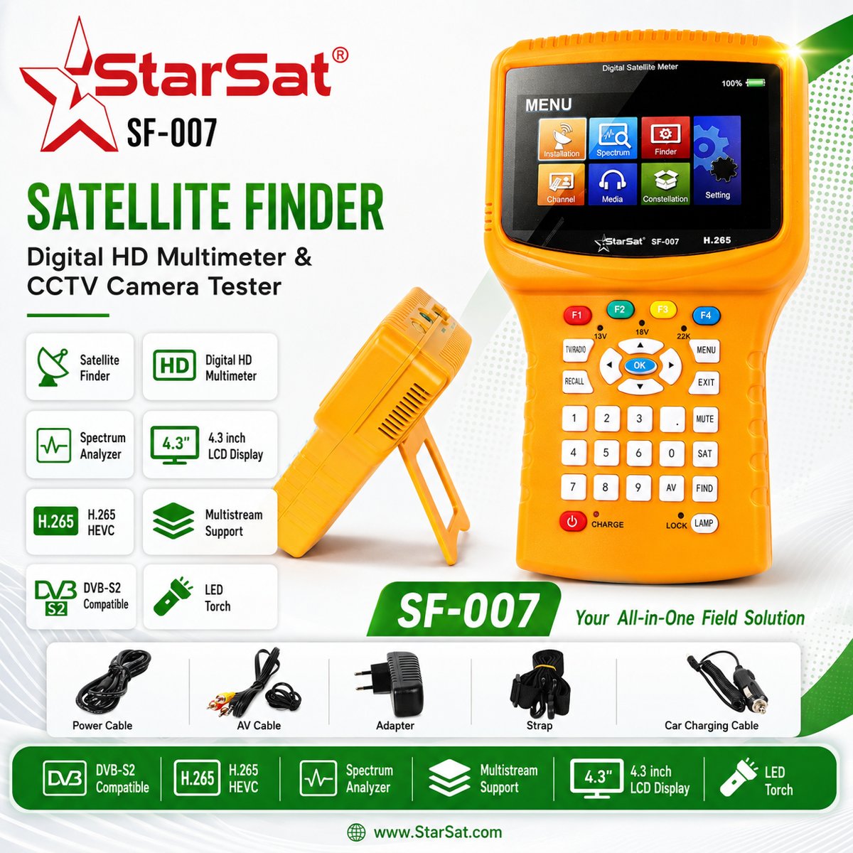 Starsat SF-007 Digital Satellite Finder and CCTV Tester