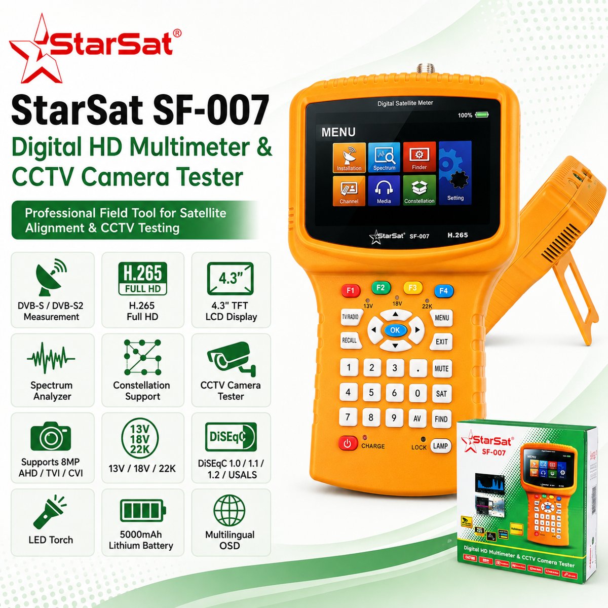 Starsat SF-007 Digital Satellite Finder and CCTV Tester