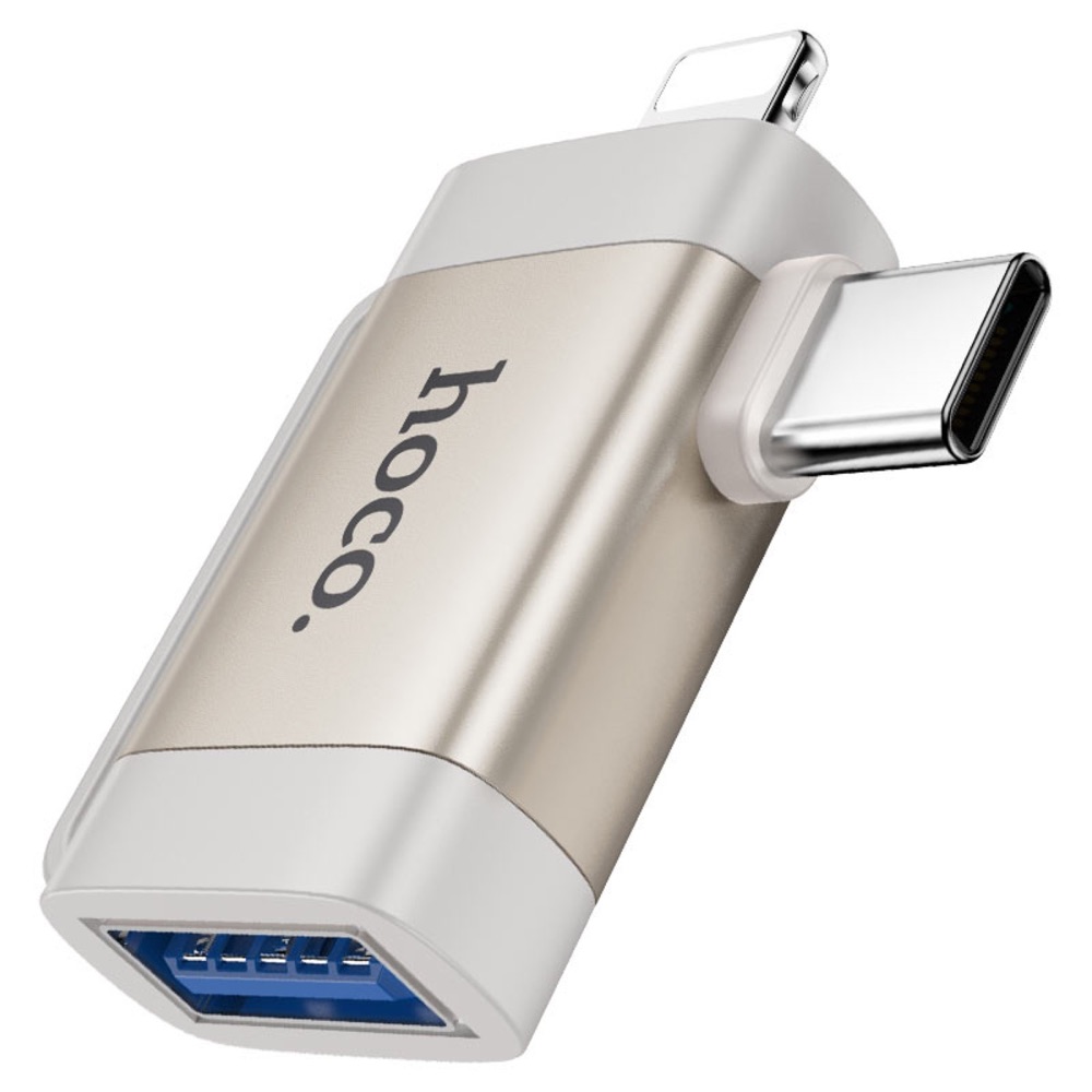 Hoco UA31F Lightning and Type-C to USB-A OTG Adapter