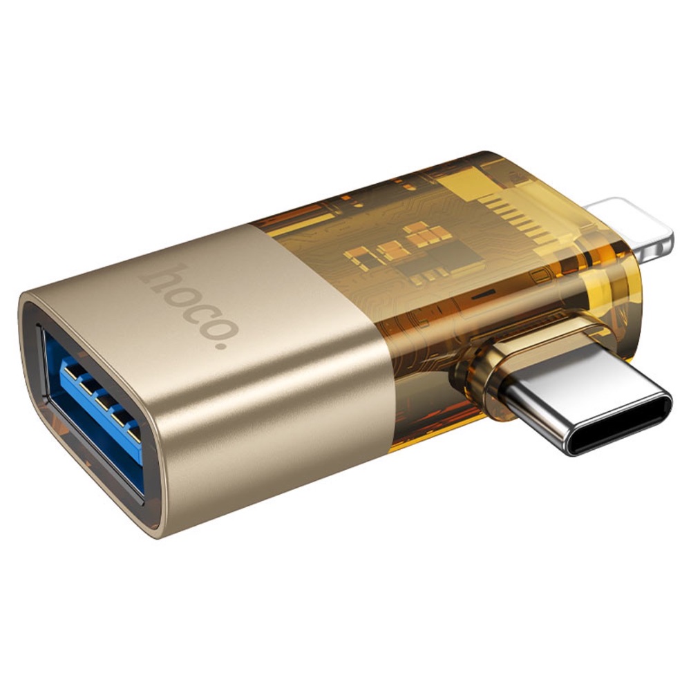 Hoco UA36E 2-in-1 OTG Adapter for Type-C and Lightning