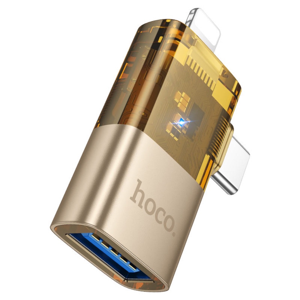 Hoco UA36E 2-in-1 OTG Adapter for Type-C and Lightning